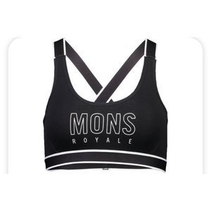 Mons Royale strappy Stella black & white athletic bra